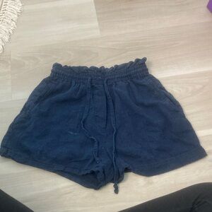 H&M Dark Blue High Waist Women's Shorts